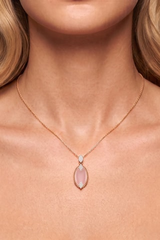 Collier - Plaqué or jaune et calcédoine