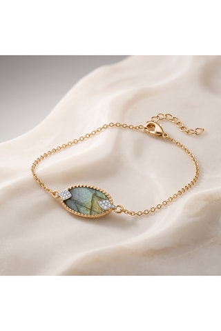 Bracciale - Placcato oro giallo e labradorite