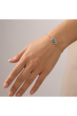 Bracciale - Placcato oro giallo e labradorite