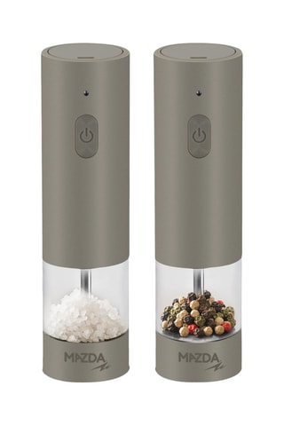 Duo de moulins électriques sel et poivre en céramique avec base de rangement - 3 pièces