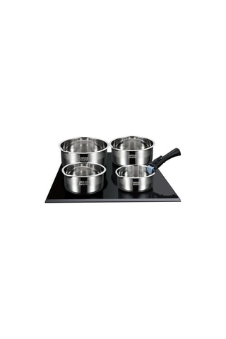 4 casseroles en acier inoxydable et 1 manche amovible -  14/16/18/20 cm