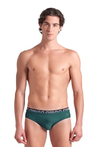 Slip de bain Elastic - Blanc, noir et vert