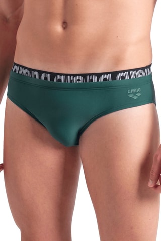 Slip de bain Elastic - Blanc, noir et vert