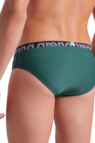 Slip de bain Elastic - Blanc, noir et vert