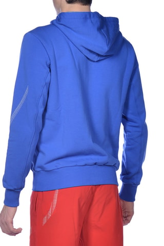 Sweat à capuche - Blanc, bleu et gris