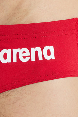 Slip de bain - Blanc et rouge