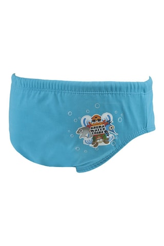 Slip de bain - Blanc, bleu et orange