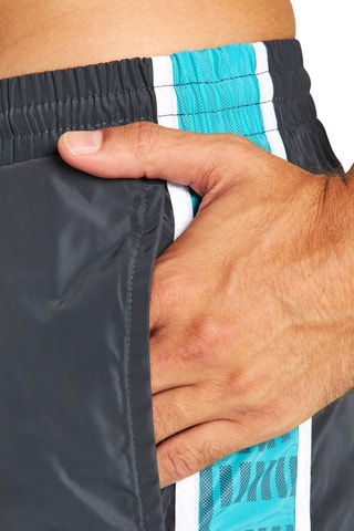 Short de bain - Blanc, noir, bleu et gris