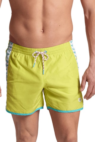 Short de bain Team Stripe - Blanc et jaune