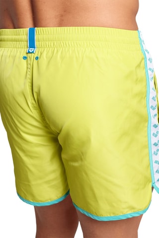 Short de bain Team Stripe - Blanc et jaune