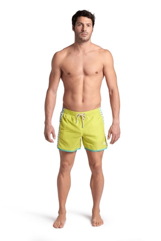 Short de bain Team Stripe - Blanc et jaune