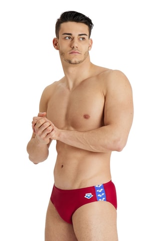 Slip de bain - Blanc, rouge et bleu