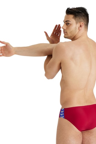 Slip de bain - Blanc, rouge et bleu