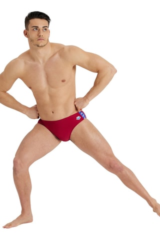 Slip de bain - Blanc, rouge et bleu
