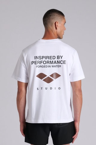 T-shirt Printed - Blanc, noir et marron