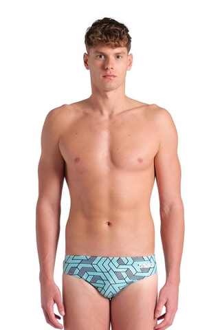 Slip de bain - Blanc, noir et bleu