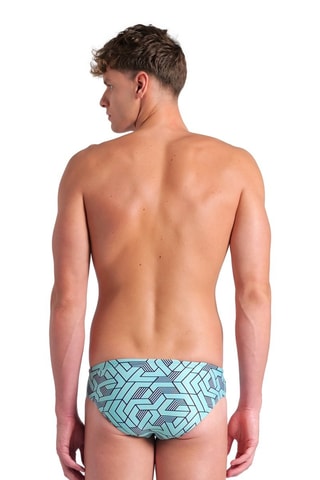 Slip de bain - Blanc, noir et bleu