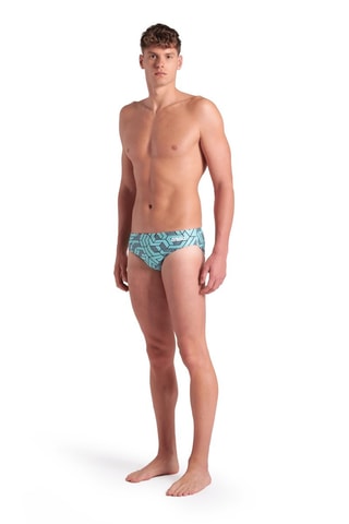 Slip de bain - Blanc, noir et bleu