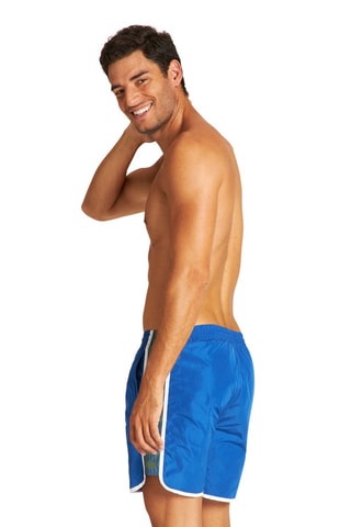 Short de bain - Blanc, bleu et vert