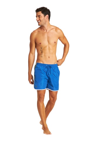 Short de bain - Blanc, bleu et vert