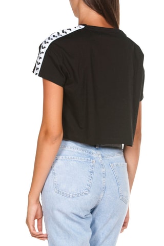 Crop top - Blanc, noir et bleu