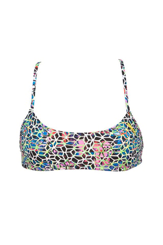 Haut de maillot - Blanc, noir, bleu et rose