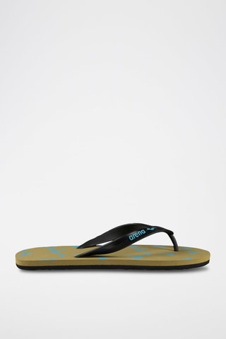 Tongs - Noir, beige et bleu