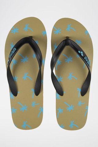 Tongs - Noir, beige et bleu