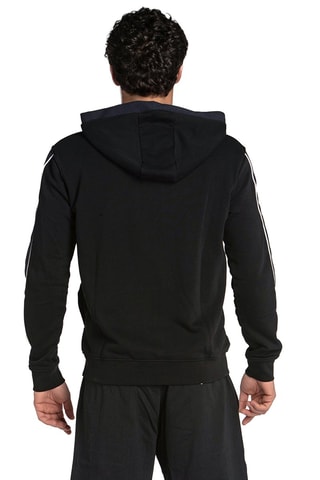 Sweat à capuche - Blanc, noir et bleu