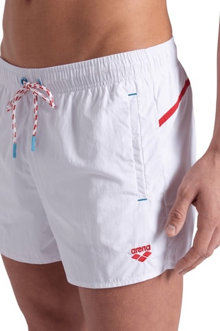 Short de bain Pro_File - Blanc et rouge