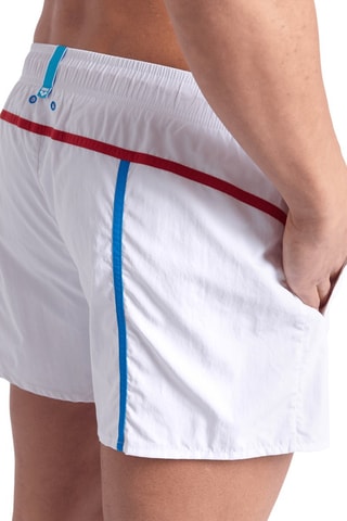 Short de bain Pro_File - Blanc et rouge