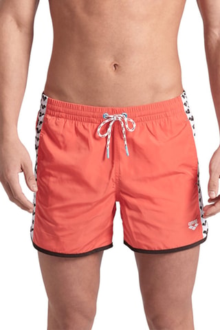 Short de bain Team Stripe - Blanc et marron