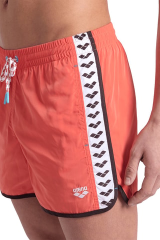 Short de bain Team Stripe - Blanc et marron