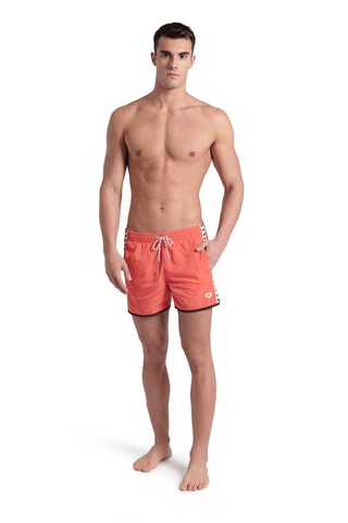 Short de bain Team Stripe - Blanc et marron