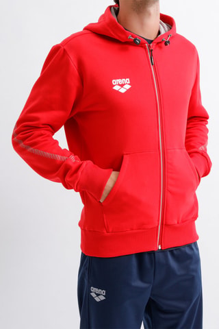 Sweat à capuche - Blanc et rouge