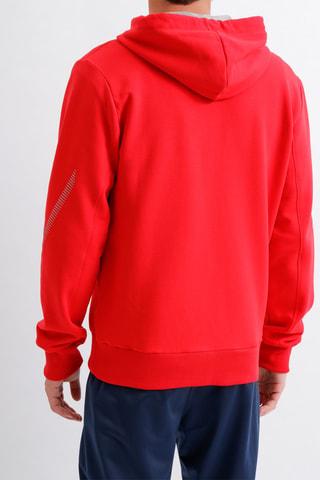 Sweat à capuche - Blanc et rouge