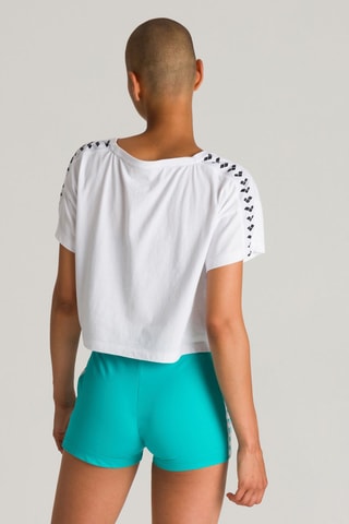 Crop top - Blanc et bleu