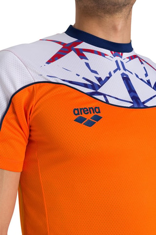 T-shirt - Blanc, rouge, bleu et orange