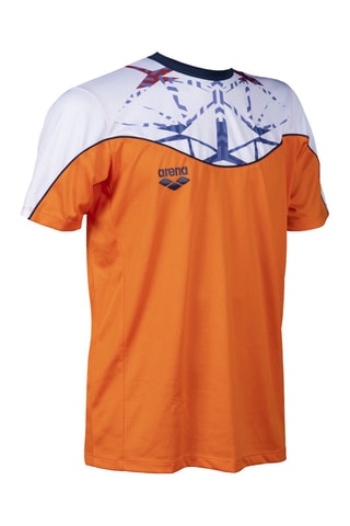 T-shirt - Blanc, rouge, bleu et orange