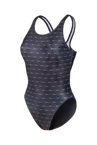 Maillot 1 pièce Tech AO - Blanc, noir et gris