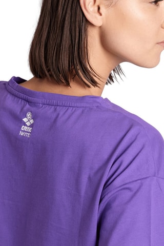 T-shirt cropped Fun Planet - Noir, bleu et violet