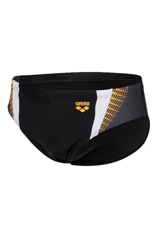 Slip de bain - Blanc, noir et orange