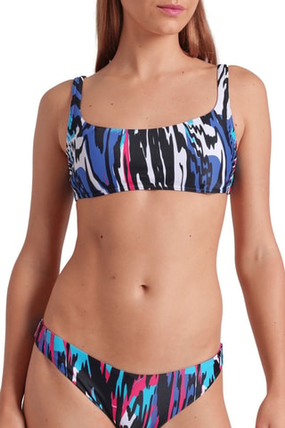 Maillot 2 pièces - Noir, bleu et rose