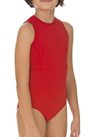 Maillot 1 pièce Waterpolo - Blanc et rouge