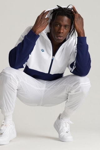 Sweat à capuche - Blanc et bleu