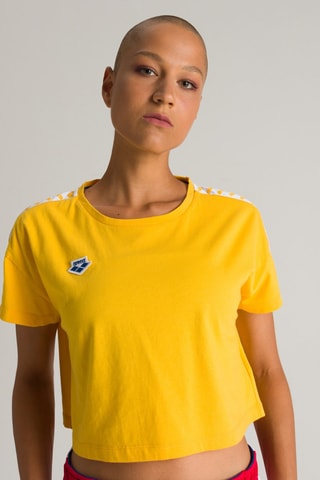 Crop top - Blanc, bleu et jaune