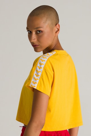 Crop top - Blanc, bleu et jaune
