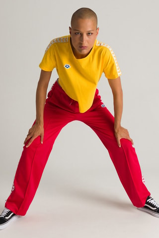 Crop top - Blanc, bleu et jaune
