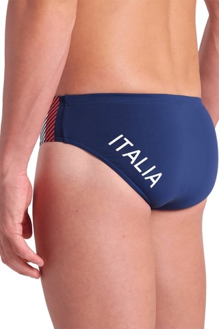 Slip de bain Fédération italienne de natation - Blanc, bleu et vert