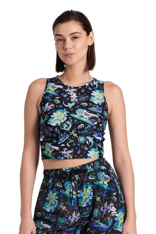 Crop top - Noir, bleu et violet